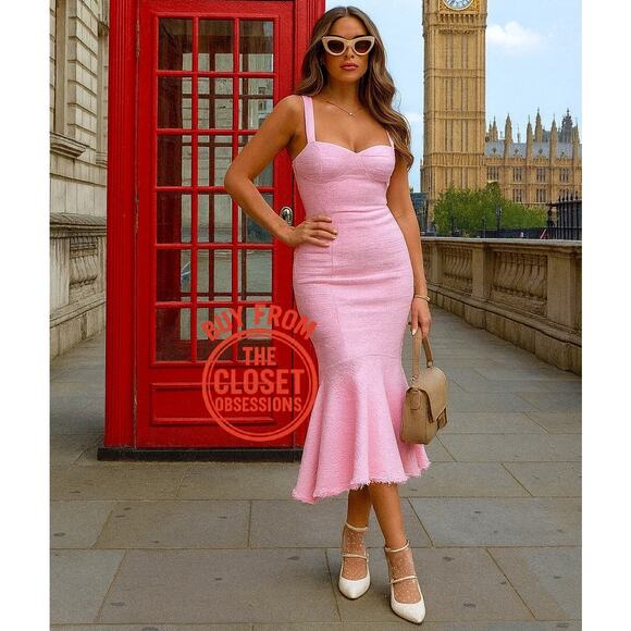 RARE!!! ZARA BLOGGER FAVE!!! Frayed Hem Midi Dress NWT - Picture 1 of 16